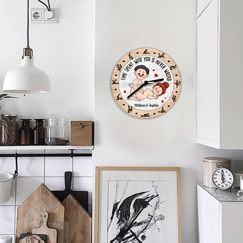Time Spent With You - Personalized Couple Wall Clock