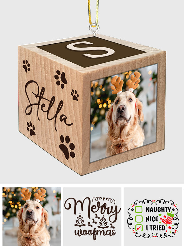 Merry Woofmas Meowy Christmas Block Ornament - Gift for dog lovers, cat lover - Personalized Block Ornament