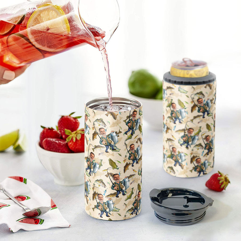 Photo Inserted Funny Fishing - Personalized Fishing Can Cooler