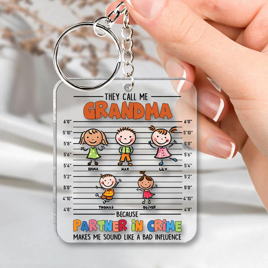 Partner In Crime - Gift for grandpa, grandma, mom, dad, uncle, aunt, brother, sister - Personalized Keychain