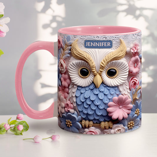 Beautiful Owl - Owl gift for boyfriend, girlfriend - Personalized Accent Mug