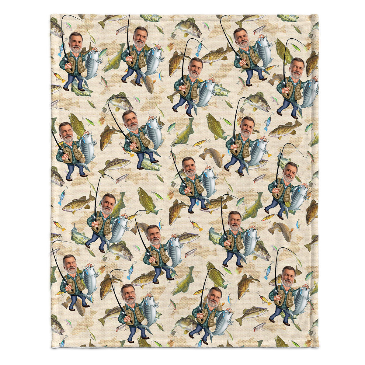 Photo Inserted Funny Fishing - Personalized Fishing Blanket