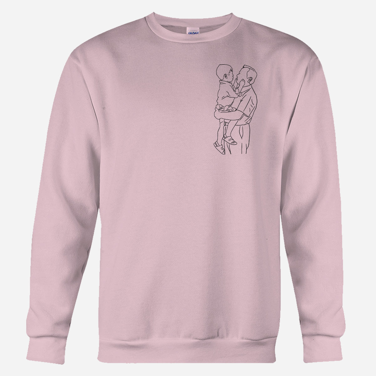 Custom Line Art - Personalized Grandpa Embroidered Sweater