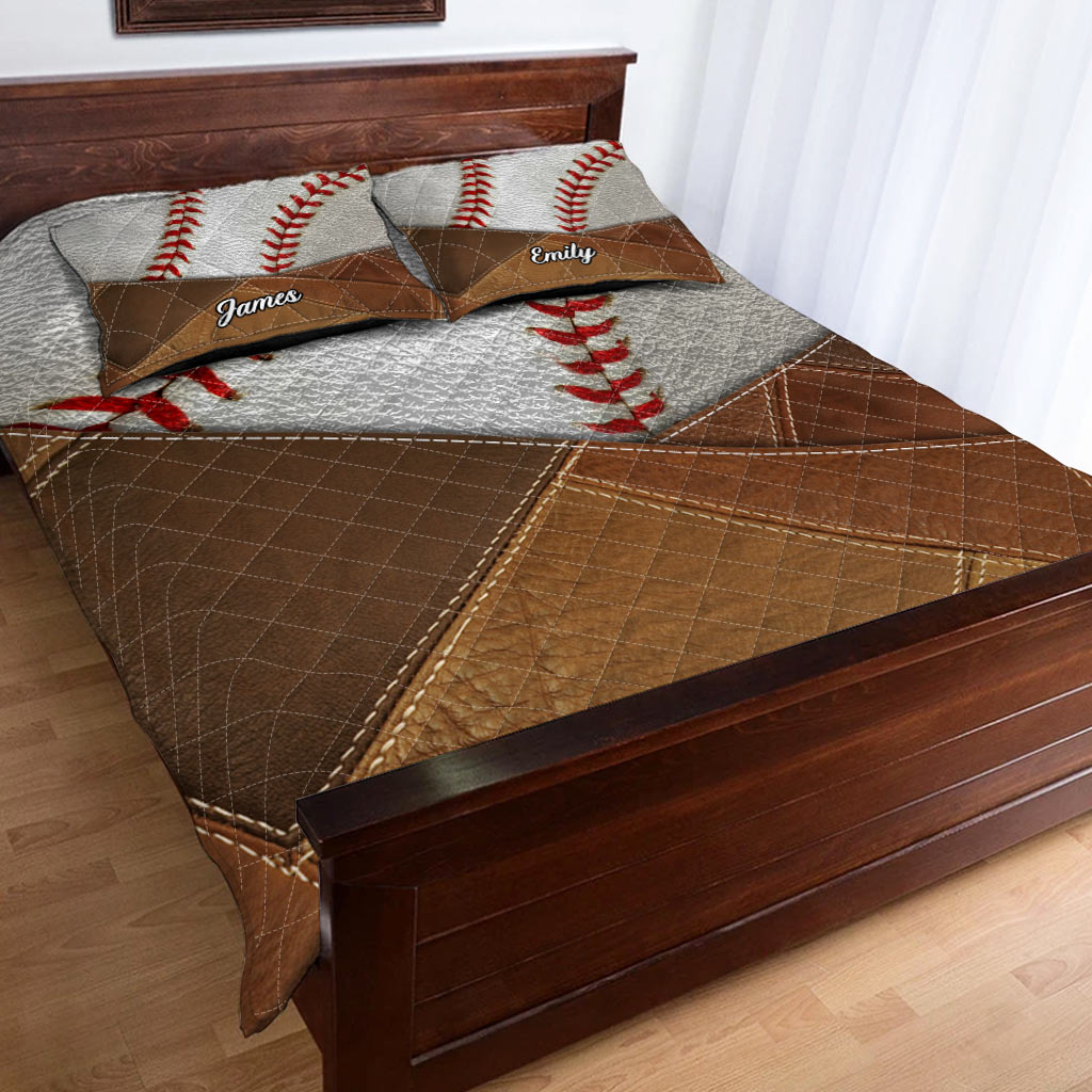 Living My Dream - Personalized Baseball Quilt Set
