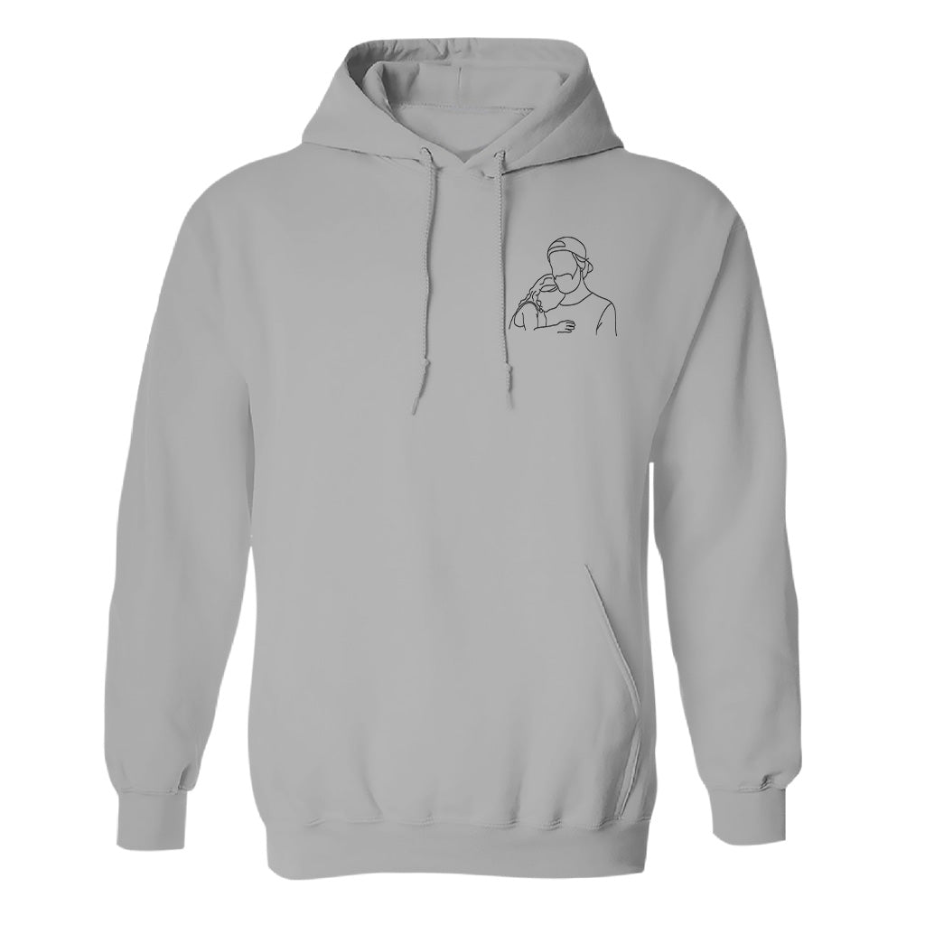 Custom Line Art - Personalized Uncle Embroidered Hoodie