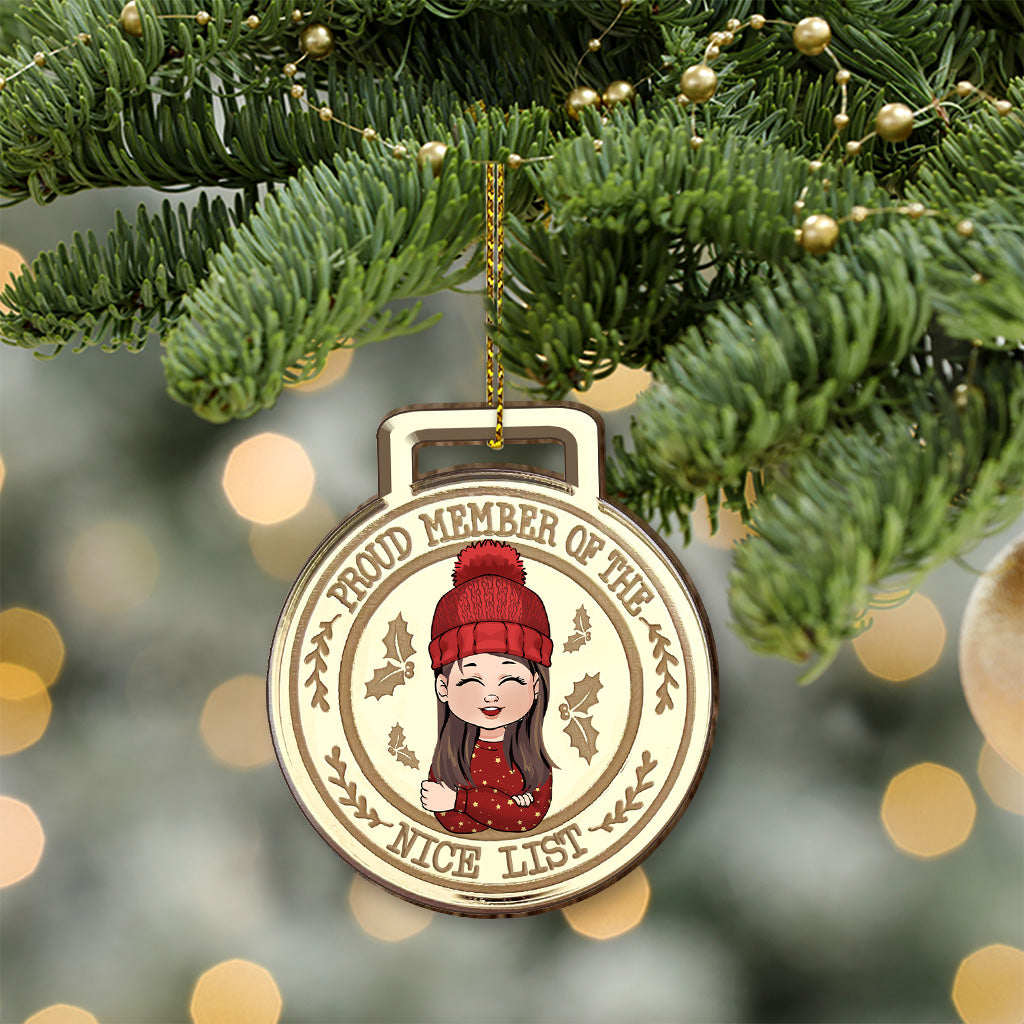 Nice List Medal - Personalized Kid Pop Out Ornament