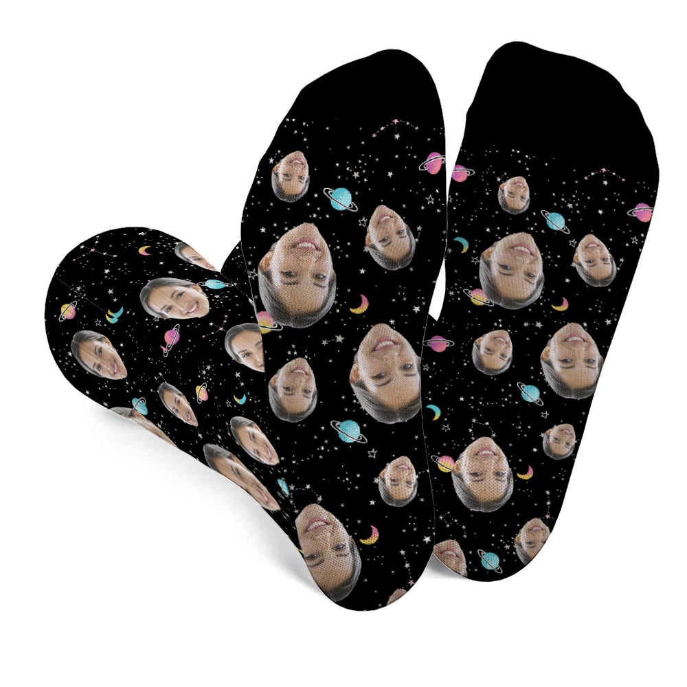 Custom Face Galaxy - Personalized Aunt Socks