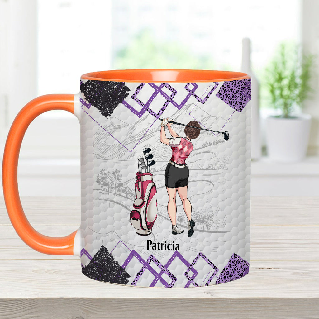 Golf Instruction - Golf gift for her, girlfriend, wife, daughter - Personalized Accent Mug