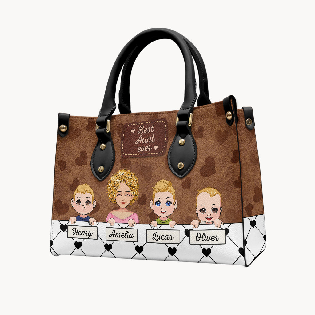 Best Grandma Ever - Gift for grandma, mom, aunt - Personalized Leather Handbag