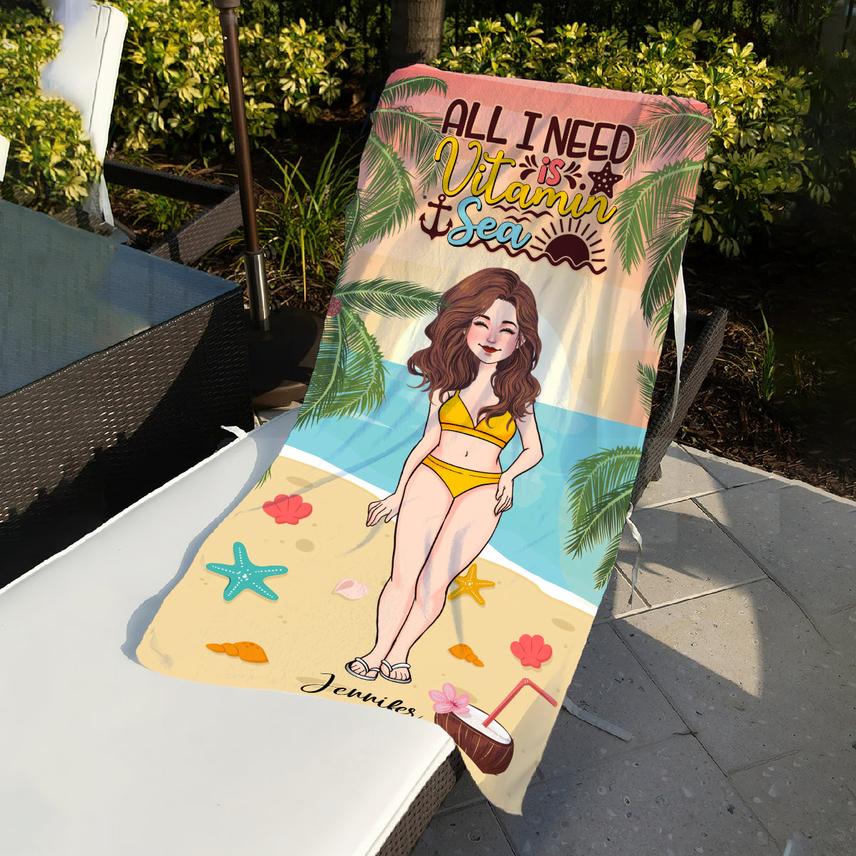 Salt In The Air Sand In My Hair - Personalized Sea Lover Beach Towel