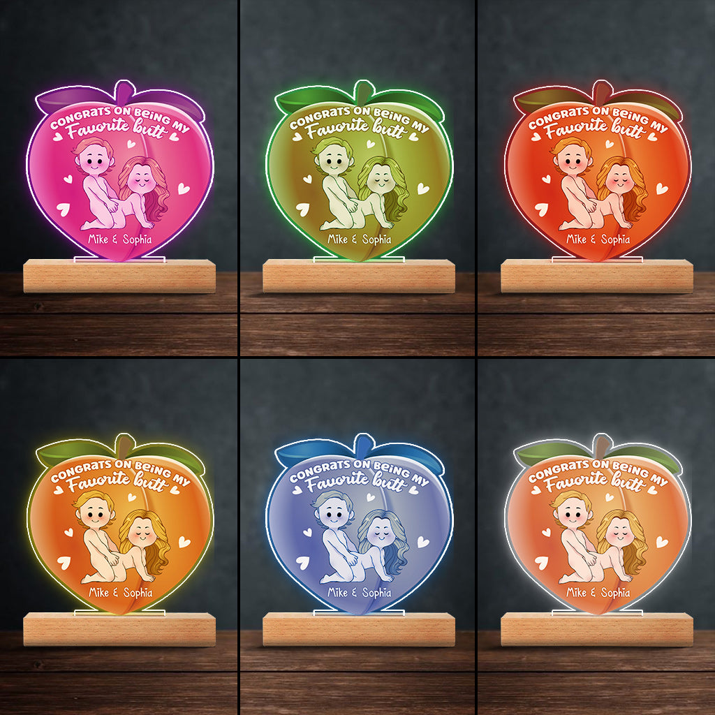 Congrats On Being My Favorite - gift for husband, wife, boyfriend, girlfriend - Personalized Shaped Plaque Light Base