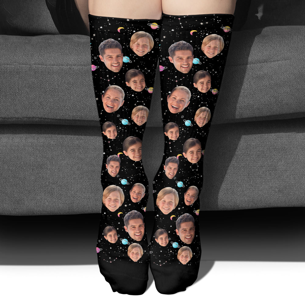 Custom Face Galaxy - Personalized Family Socks