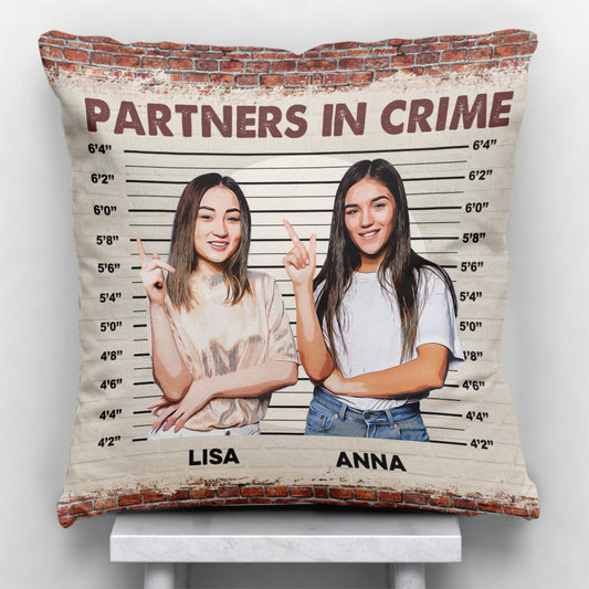 Partners In Crime - Personalized Bestie Throw Pillow