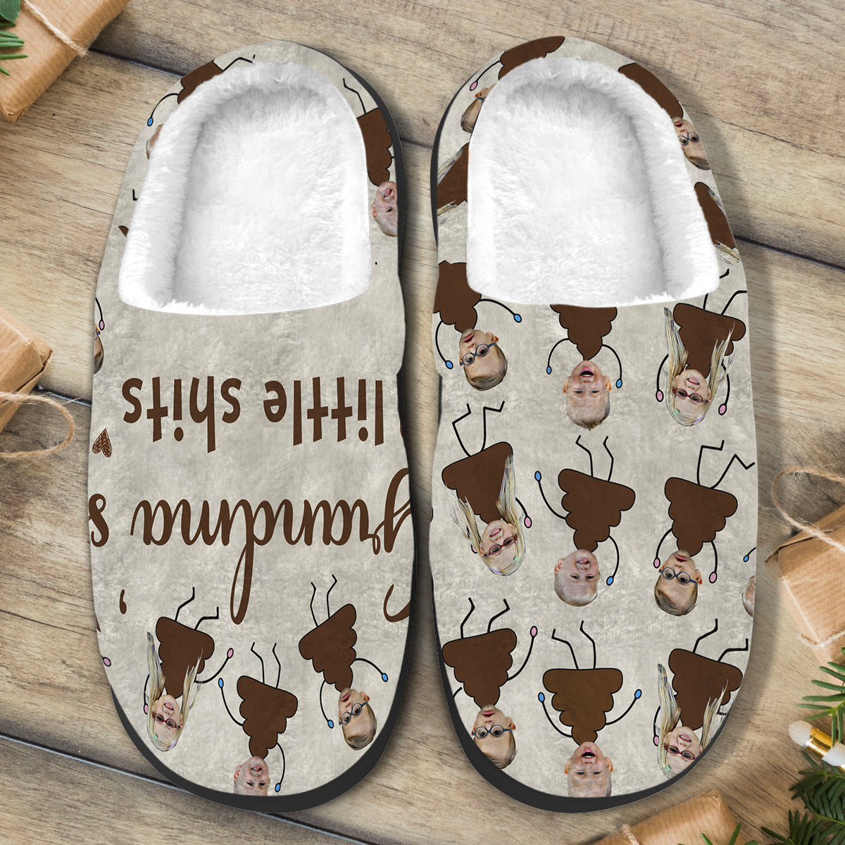 Grandma's Little Shits - Gift for grandma - Personalized Slippers