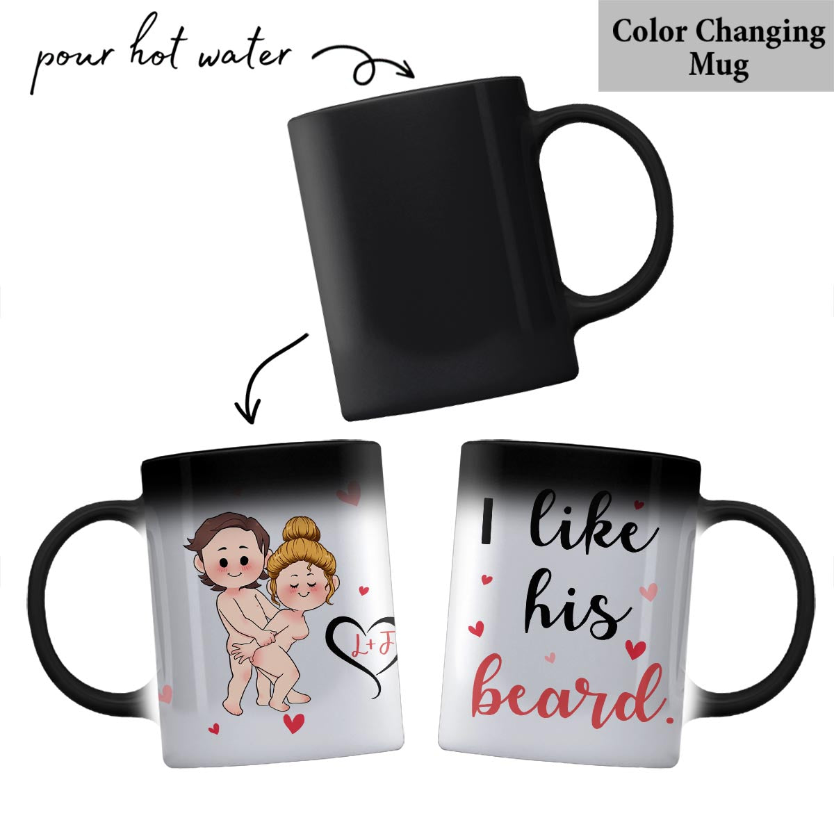 I Like His Beard I Like Her Butt - Personalized Couple Mug