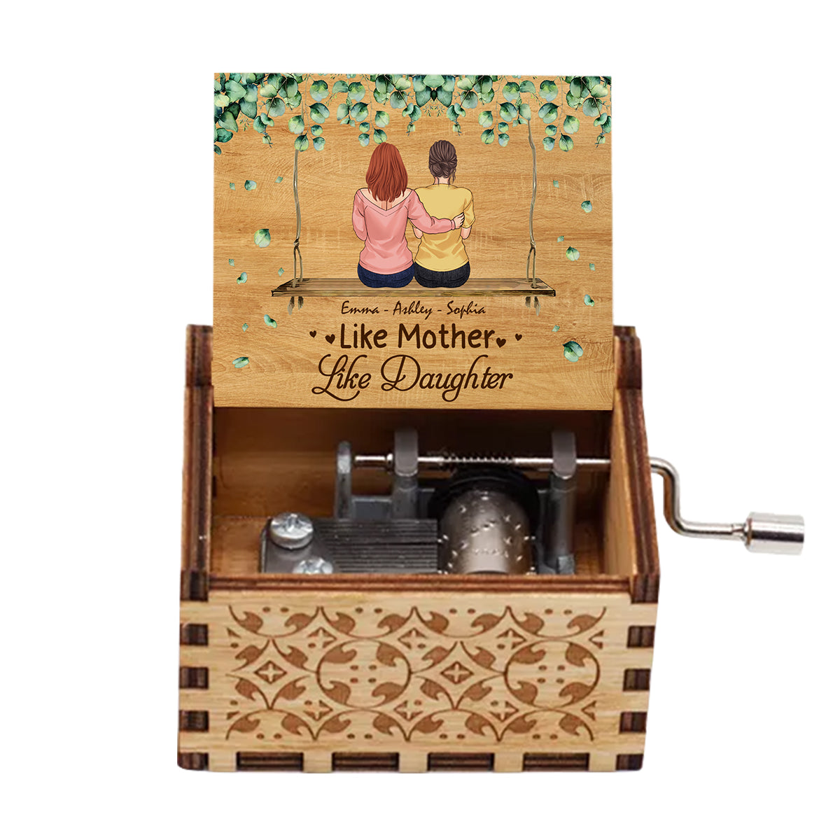 Mother And Daughter - Personalized Mother Hand Crank Music Box