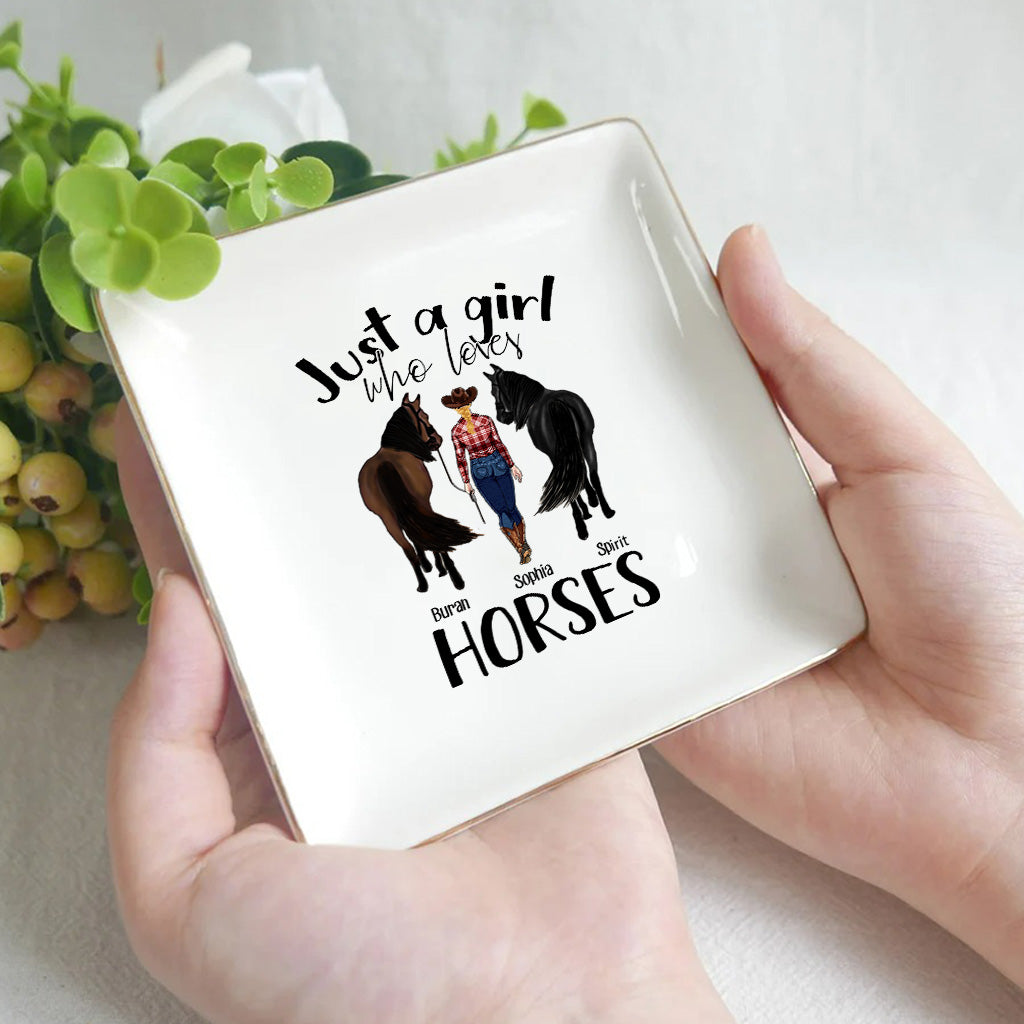 Just A Girl Who Loves Horses - Personalized Horse Jewelry Dish