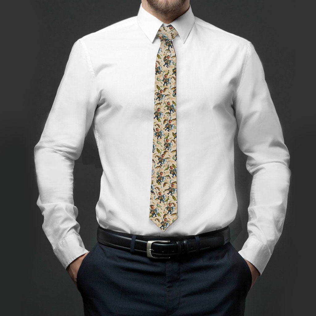 Photo Inserted Funny Fishing - Personalized Fishing Necktie