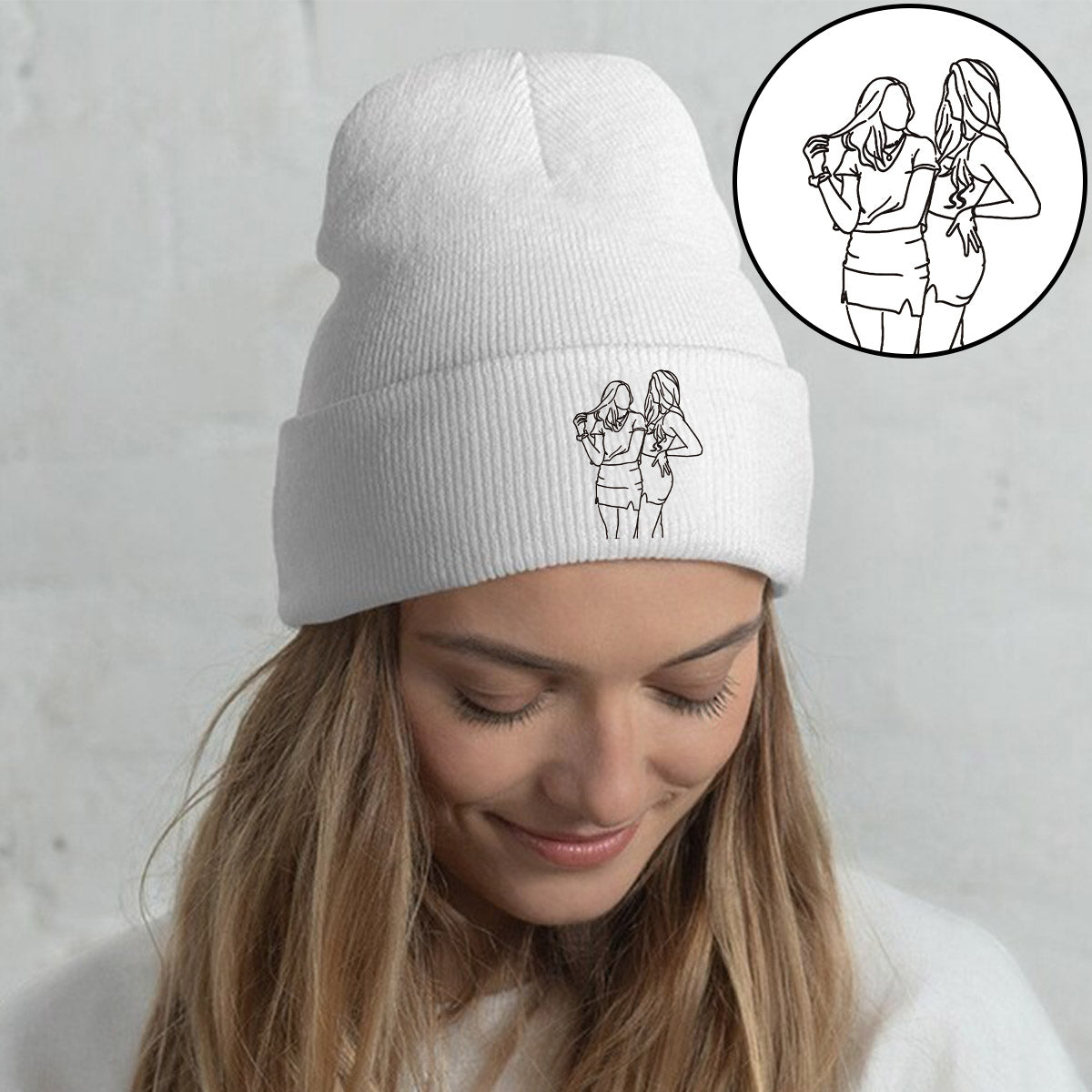 Custom Photo - Personalized Daughter Embroidered Beanie