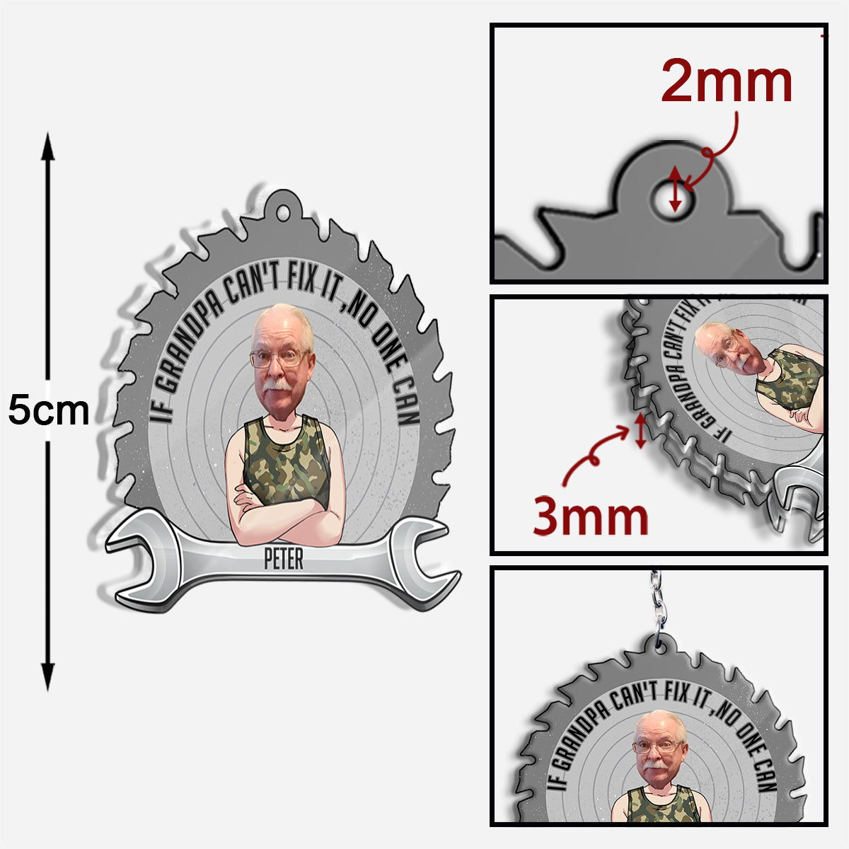 If Dad Can't Fix - Gift for dad, grandpa - Personalized Keychain