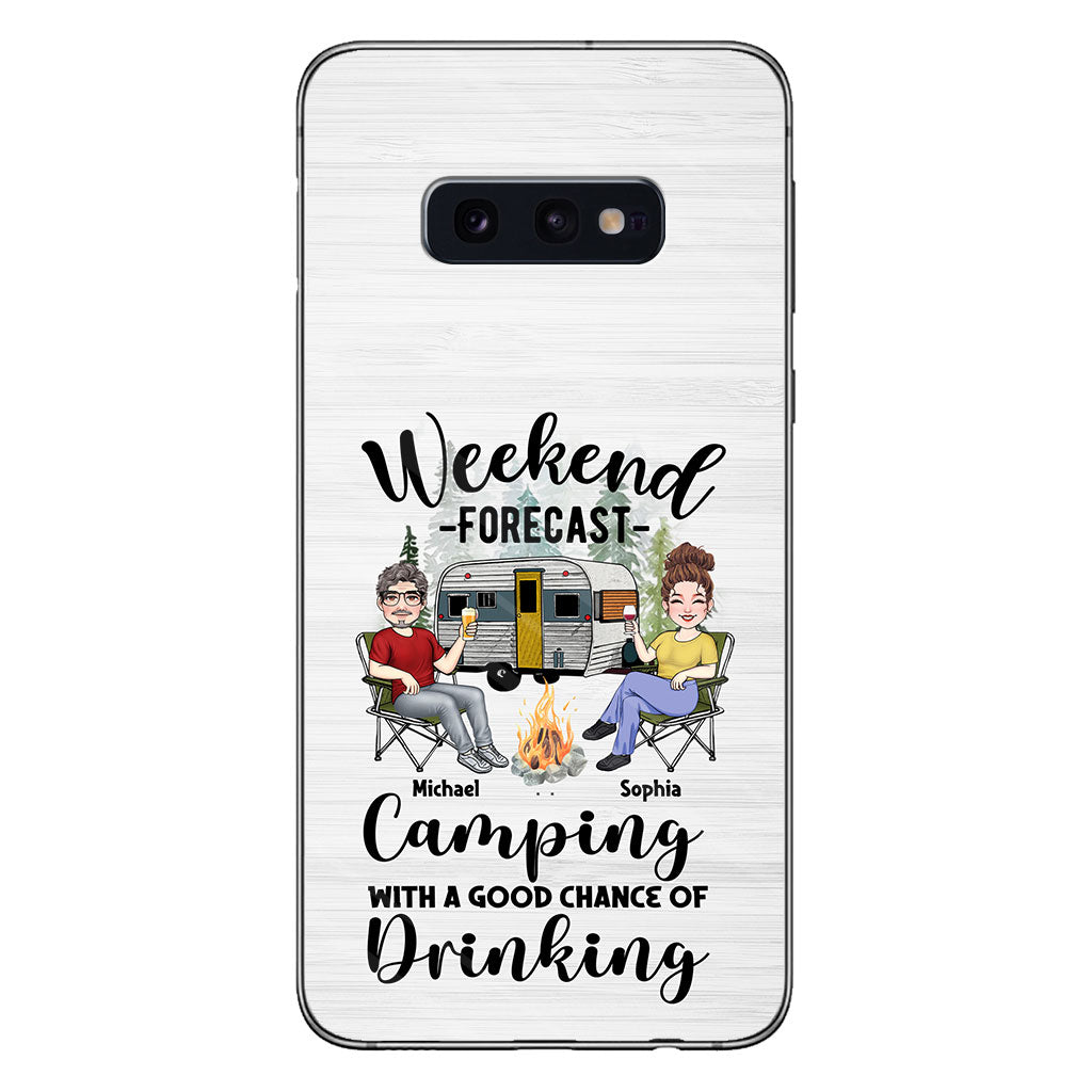 Weekend Forecast - Personalized Camping Clear Phone Case