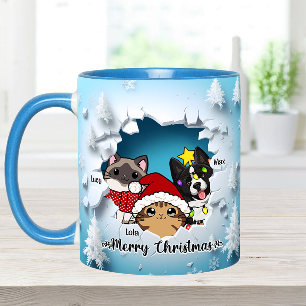 Meowy Christmas - Personalized Cat Accent Mug