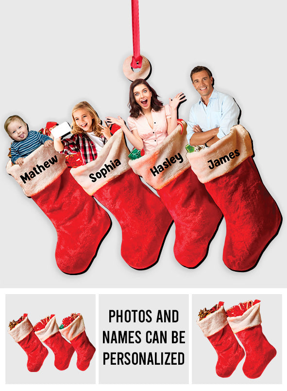 Family Stocking Stuffers Photo Inserted - Personalized Family Ornament