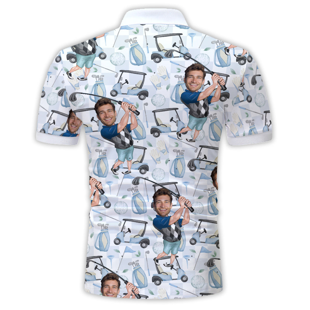 Photo Inserted Funny Golfer - Personalized Golf Polo Shirt