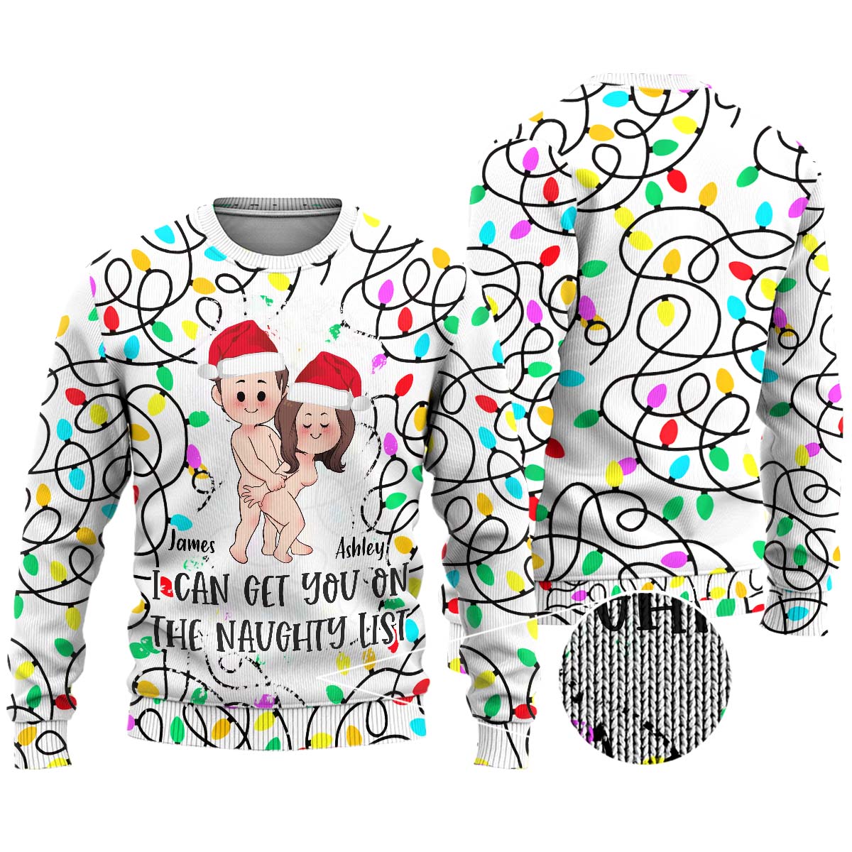 I Can Get You On The Naughty List - gift for husband, wife, boyfriend, girlfriend - Personalized Ugly Sweater