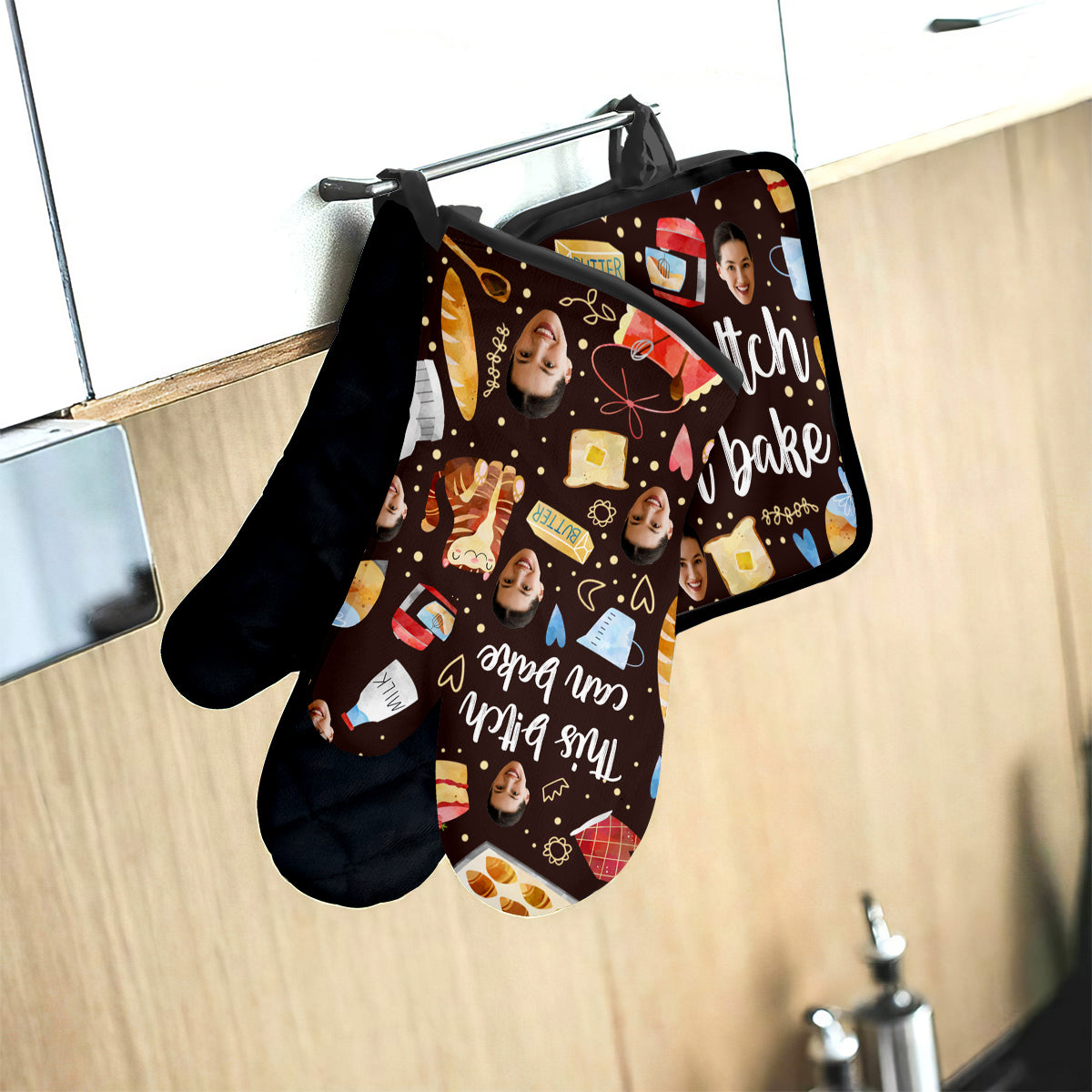 This Girl Can Bake - Personalized Baking Oven Mitts & Pot Holder Set
