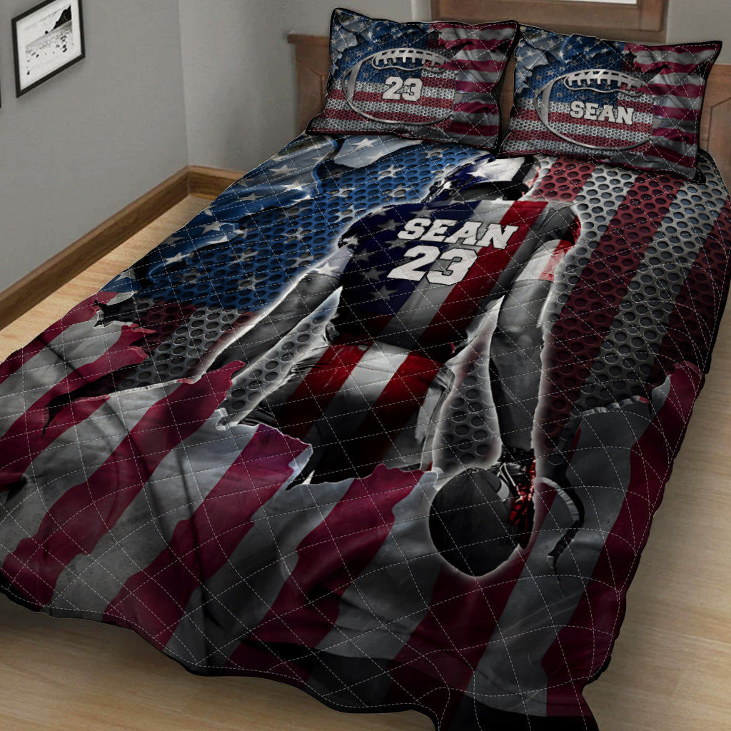 Love Football - Personalized Football Quilt Set