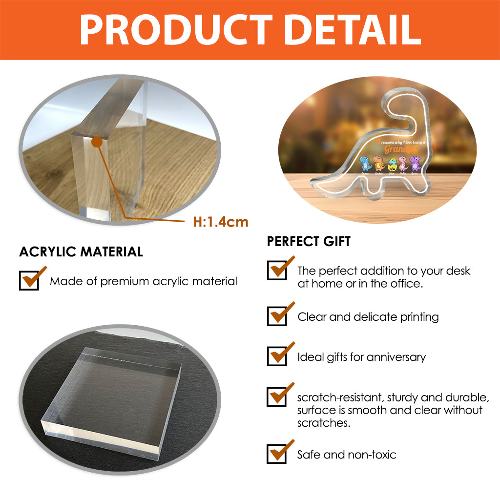 Reasons Why I love Being A Nana - Gift for grandma, mom, aunt, grandpa - Personalized Custom Shaped Acrylic Plaque