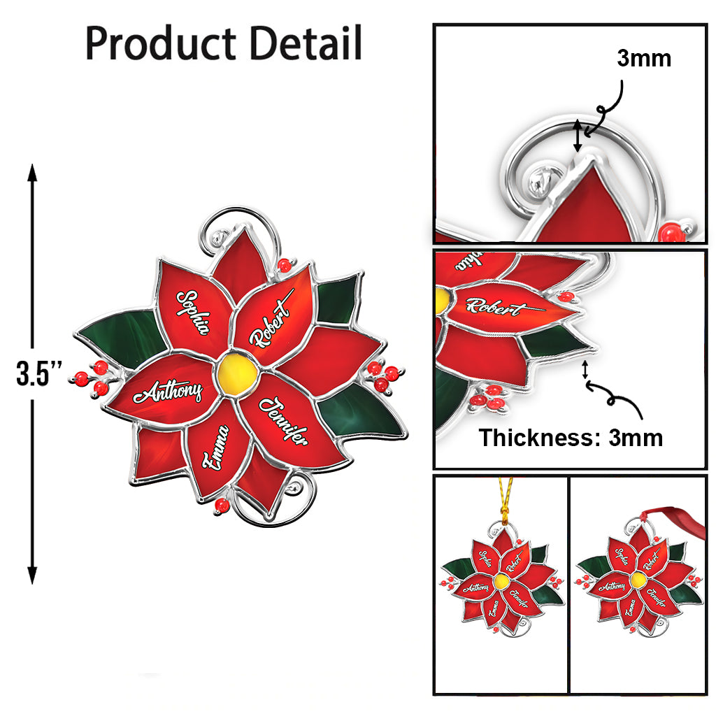 Family Christmas Flower - Personalized Family Ornament