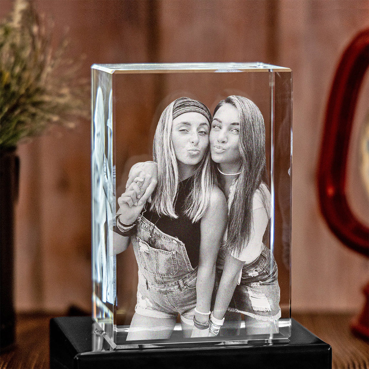 Custom Photo - Personalized granddaughter Laser Engraving 3D Cuboid Shaped Crystal Lamp