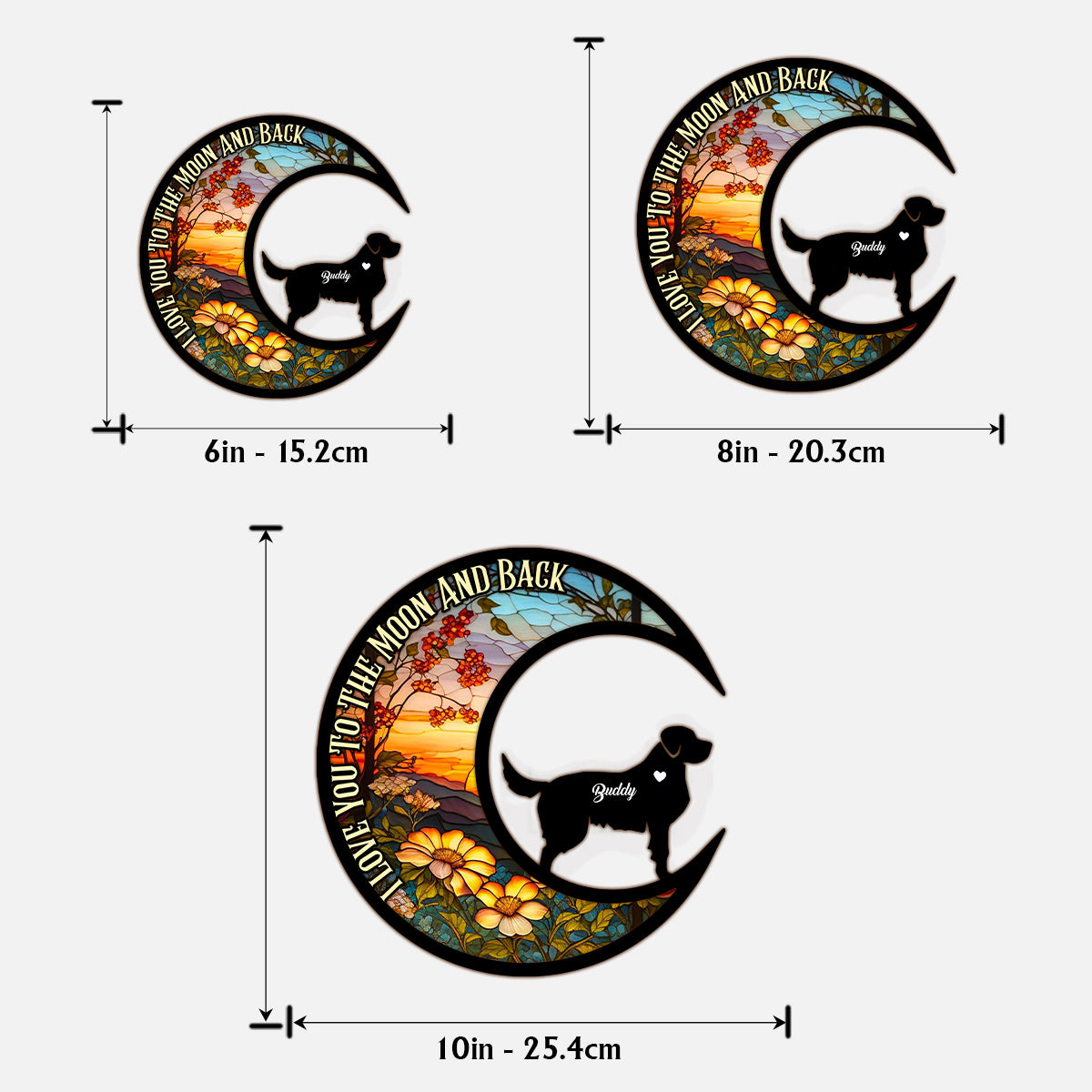 I Love You To The Moon And Back - Gift for dog lovers - Personalized 2 Layered Wood Sign / Wood Plaque