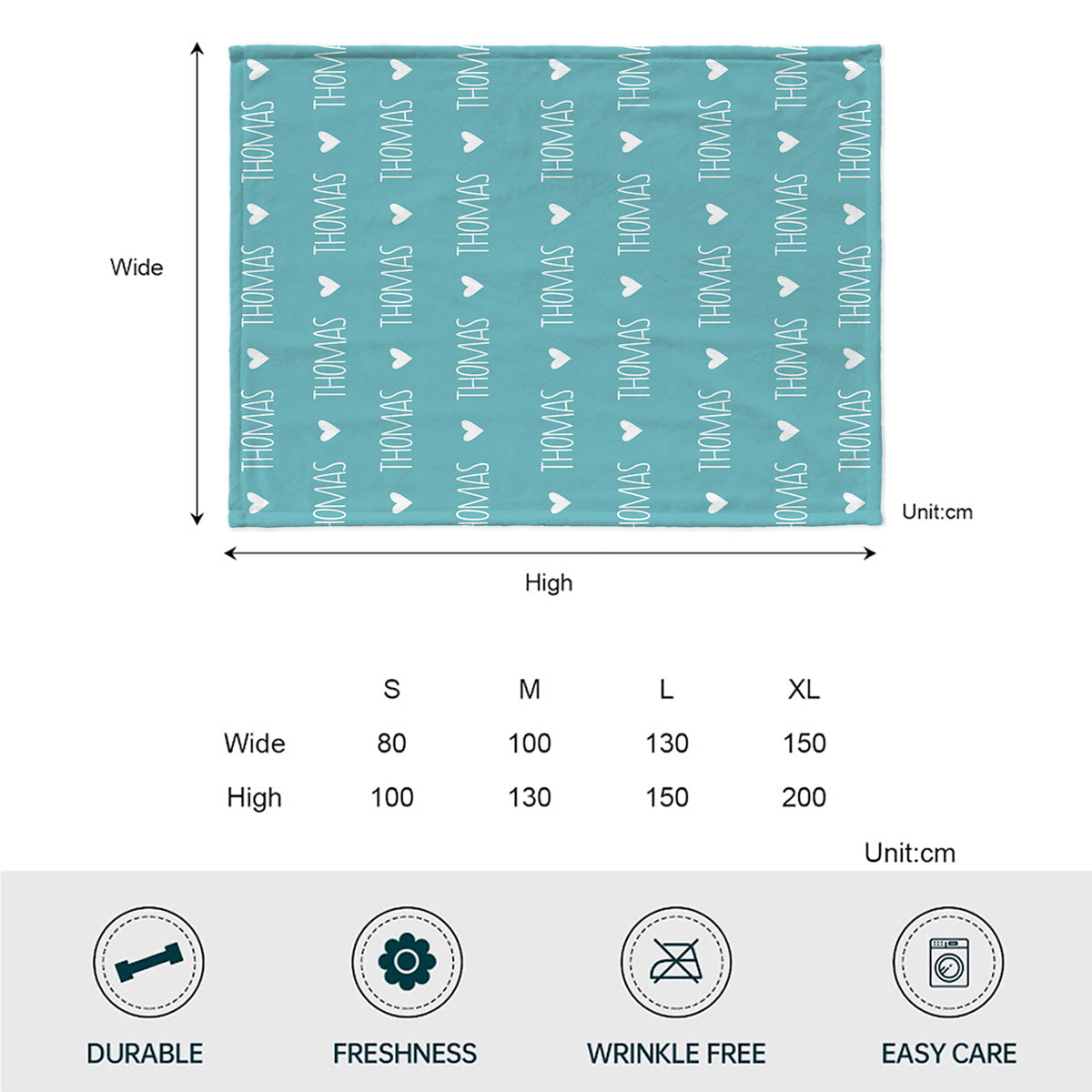 Custom Name Heart Pattern - Personalized grandson Blanket