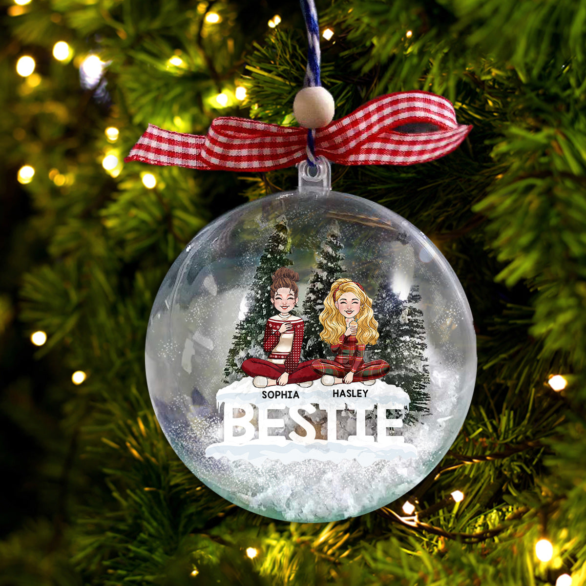 Bestie Forever - Gift for friend - Personalized Snow Globe Ornament