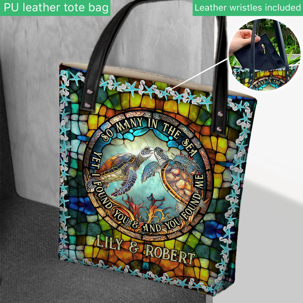 So Many In The Sea - Personalized Turtle Tote Bag
