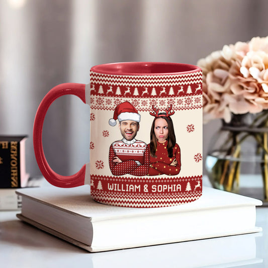 Raising My Husband Is Exhausting - Personalized Husband And Wife Accent Mug
