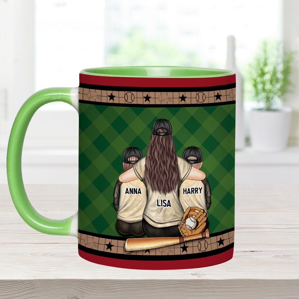 My Heart Is On That Field - Personalized Baseball Accent Mug