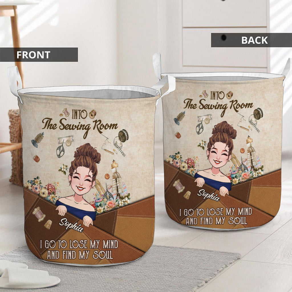 And Into The Sewing Room I Go - Personalized Sewing Storage Basket