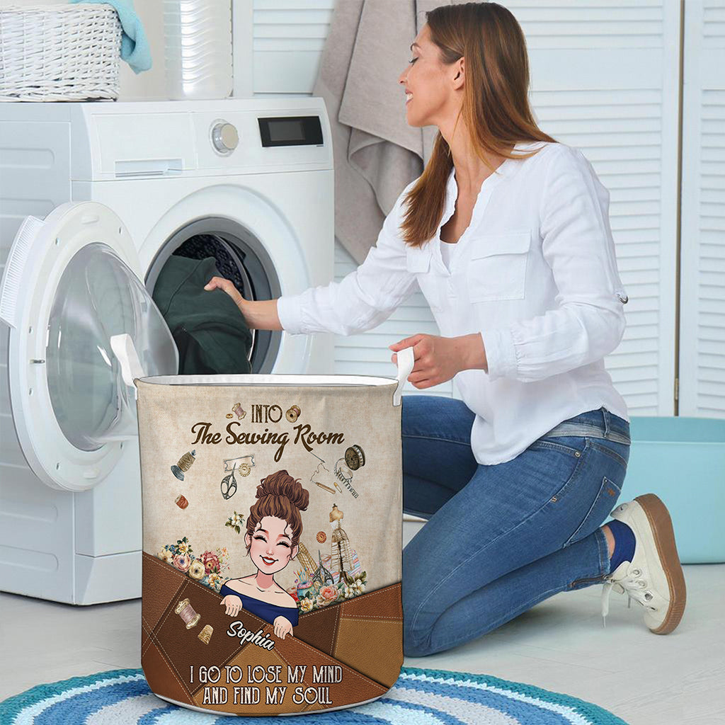 And Into The Sewing Room I Go - Personalized Sewing Storage Basket