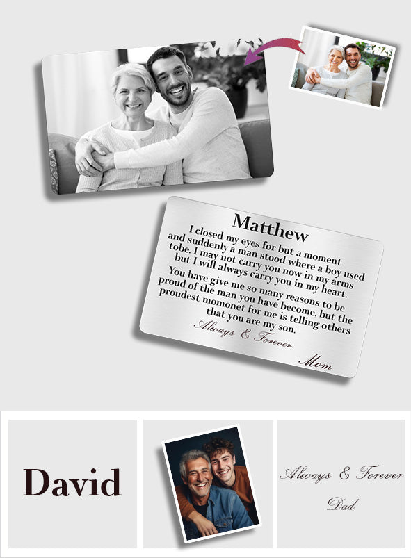 You Made Me So Proud - Personalized Son Wallet Insert Card