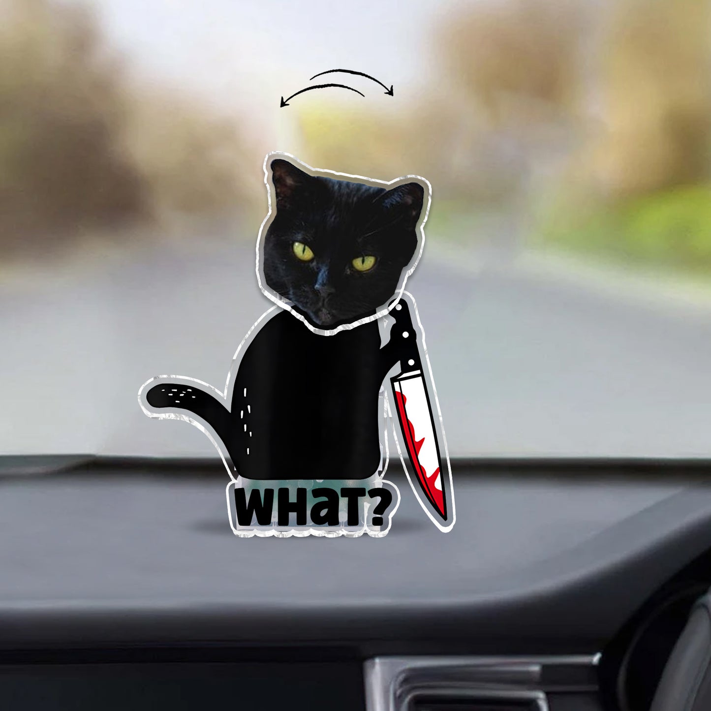 What Cool Black Cat - Black Cat gift for cat lover - Personalized Custom Shaking Head