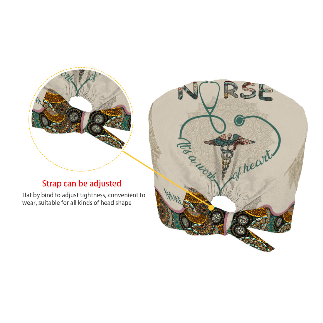 It's A Work Of Heart - Personalized Nurse Scrub Cap
