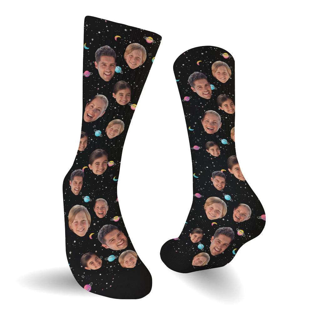 Custom Face Galaxy - Personalized Family Socks