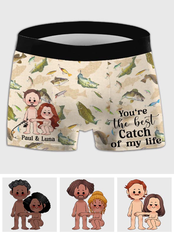 You're The Best Catch Of My Life - Personalized Fishing Men’s Boxer Briefs