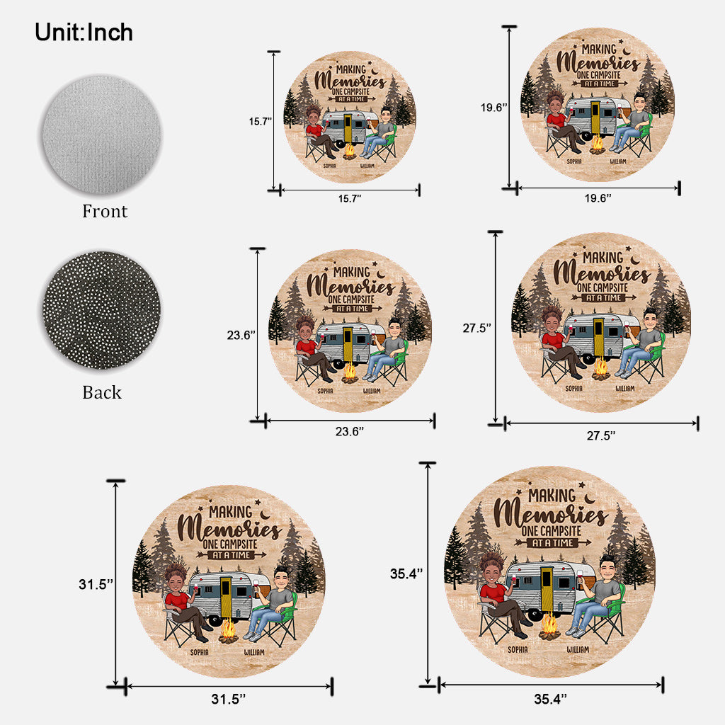 Happy Camper - Camping gift for husband, wife, boyfriend, boyfriend - Personalized Shaped Doormat