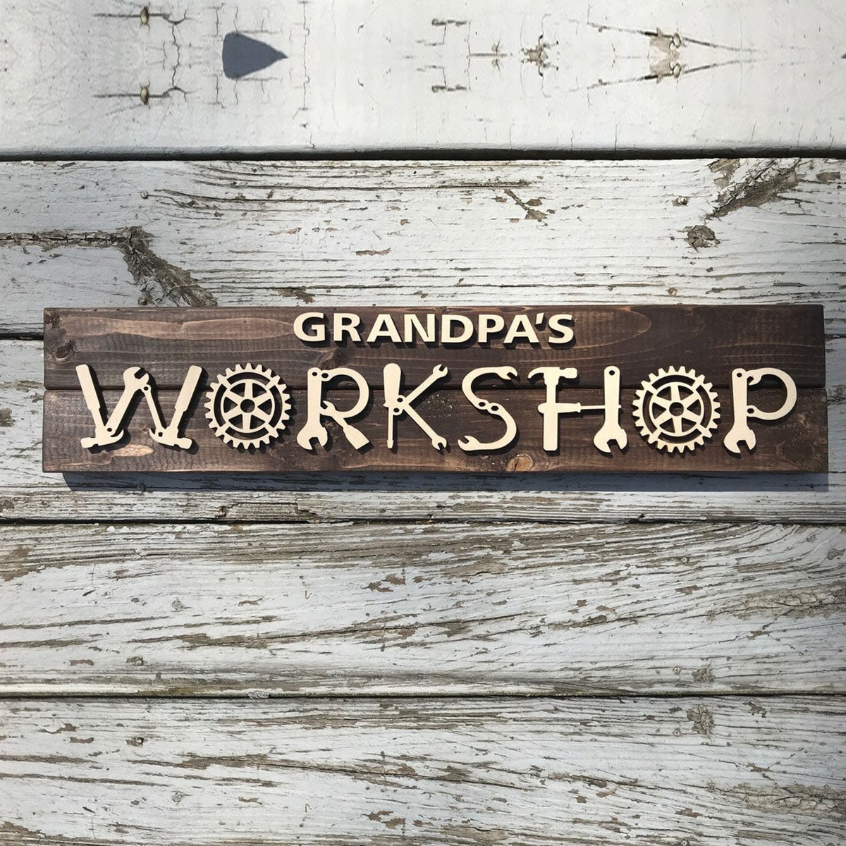 Workshop - Personalized Grandpa 2 Layered Wood Sign / Wood Plaque