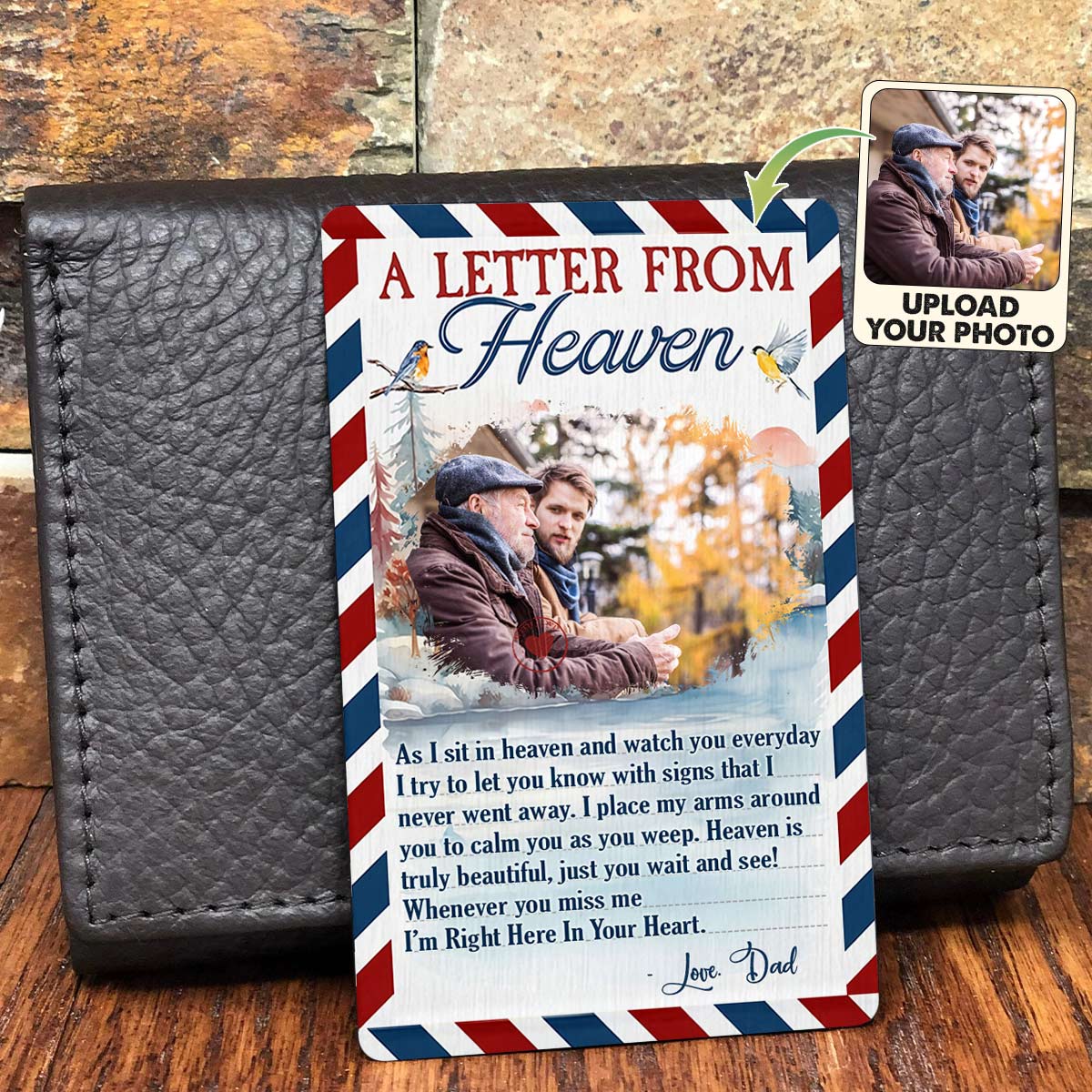 A Letter Form Heaven - Memorial gift for loss of - Personalized Wallet Insert Card